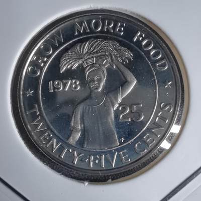 沼泽如烟--第1016场 - 利比里亚1978年25分精制币