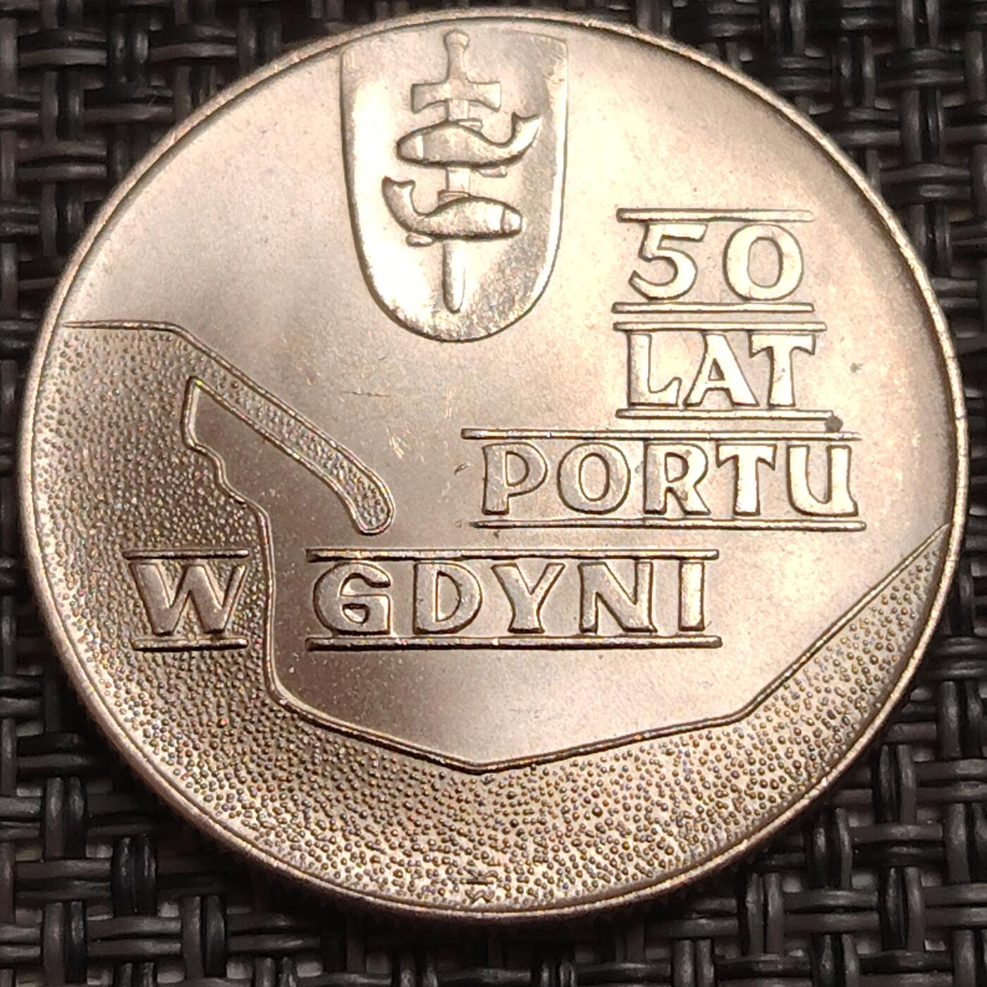 布加迪🐬～世界钱币(上海)🌾第 280 期 /  各国套币和散币 波兰🇵🇱 1972年 10兹罗提 格丁尼亚港50周年 未流通原光包浆 28mm