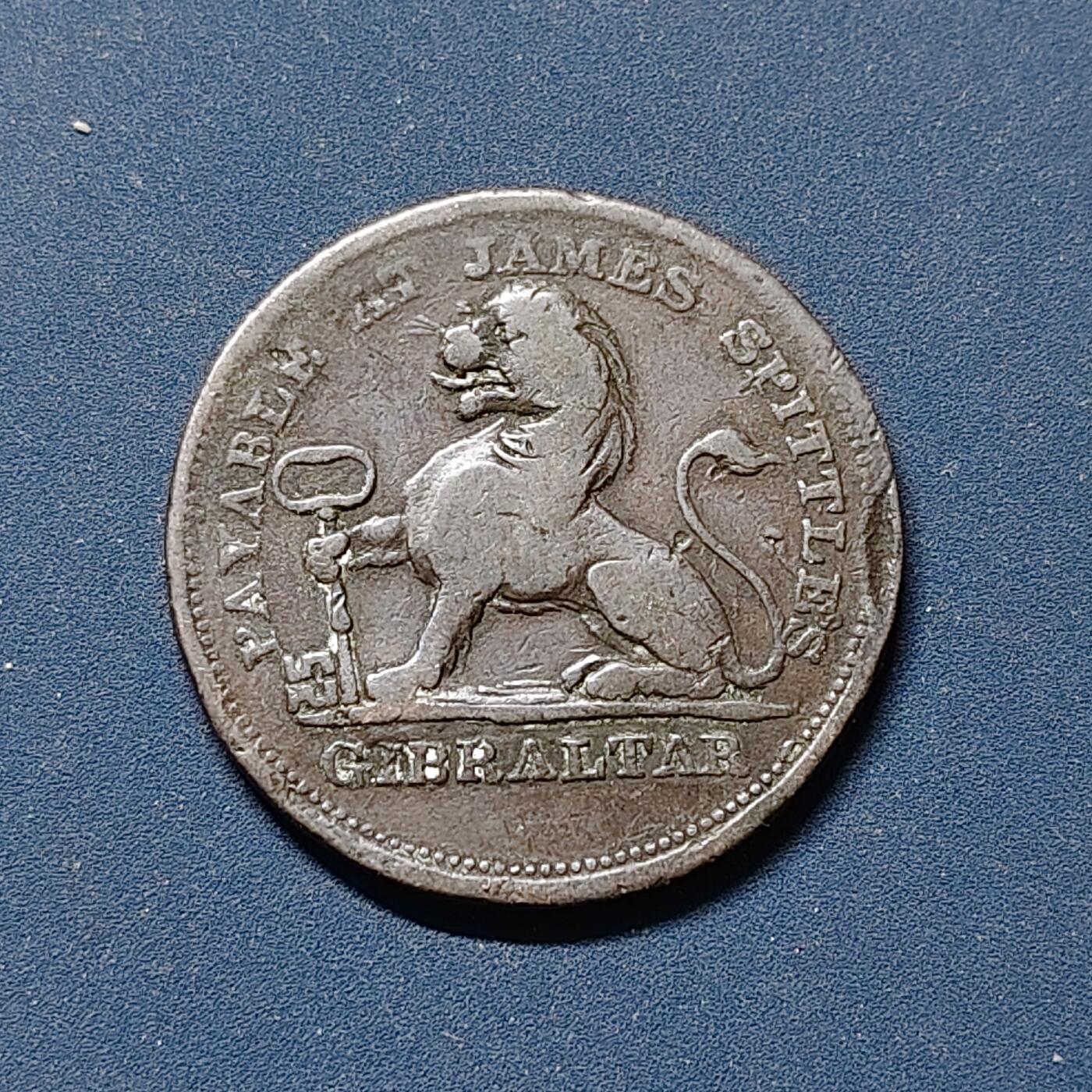 【全场包邮】纯粹捡漏拍510场 直布罗陀1820年2夸特铜币