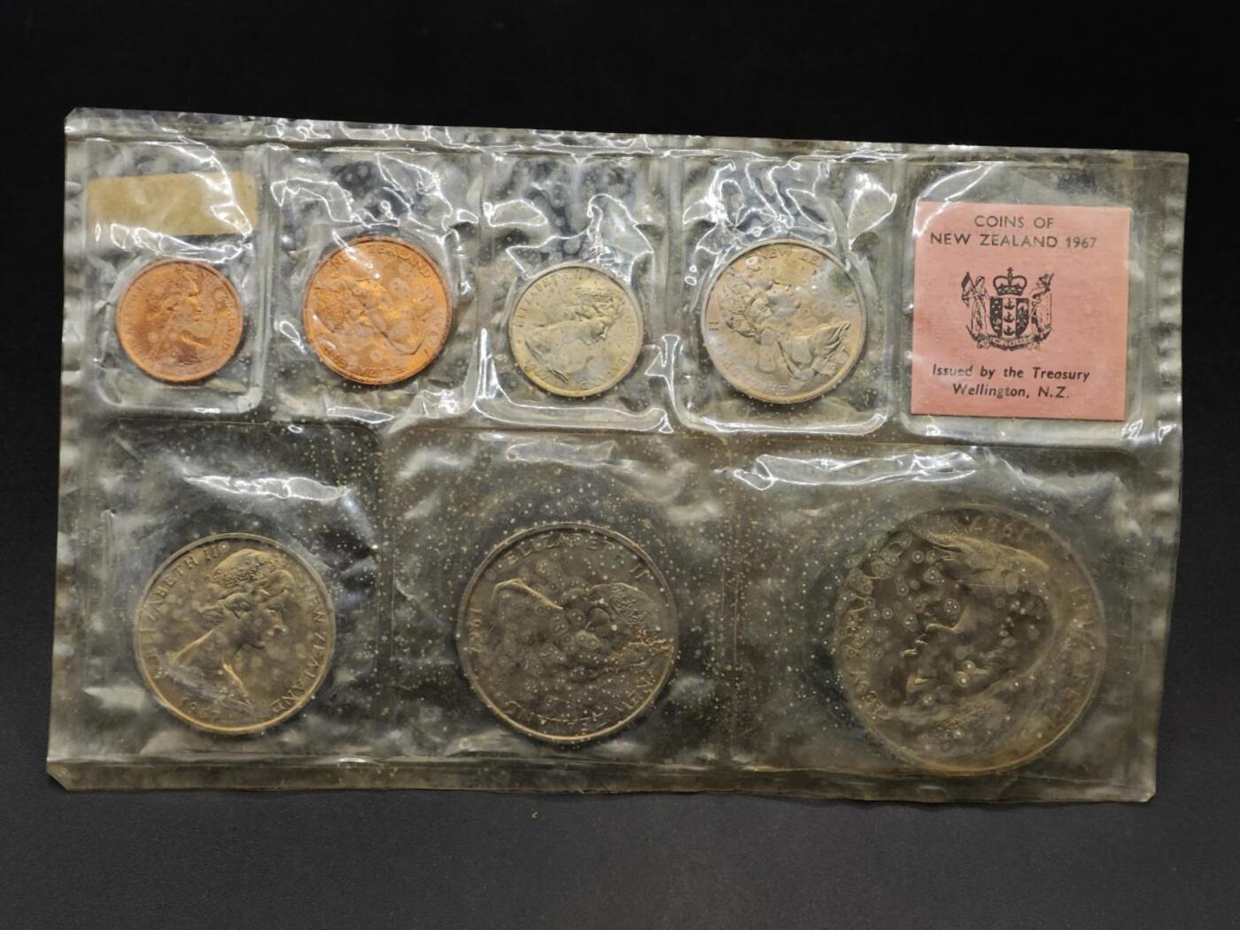 【淘币小摊】实时拍第八百七十九拍   银币套币场    每周一统一发货 新西兰1967年7枚套币塑封