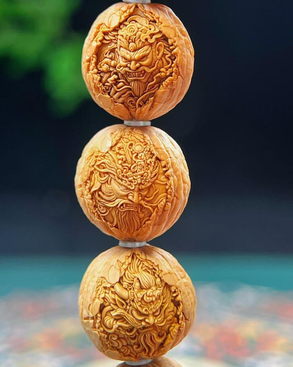 猴头核桃1.75原皮诛邪退散钟馗文玩手串