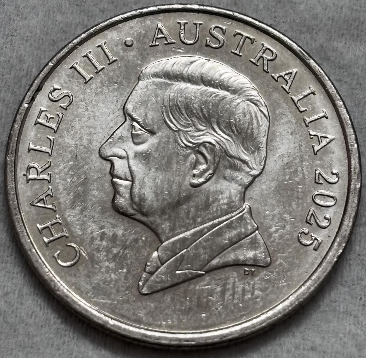 文馨钱币收藏第 296 场，长期接代拍业务  原光品相 2025 年澳大利亚 5 分，查尔斯头像少见