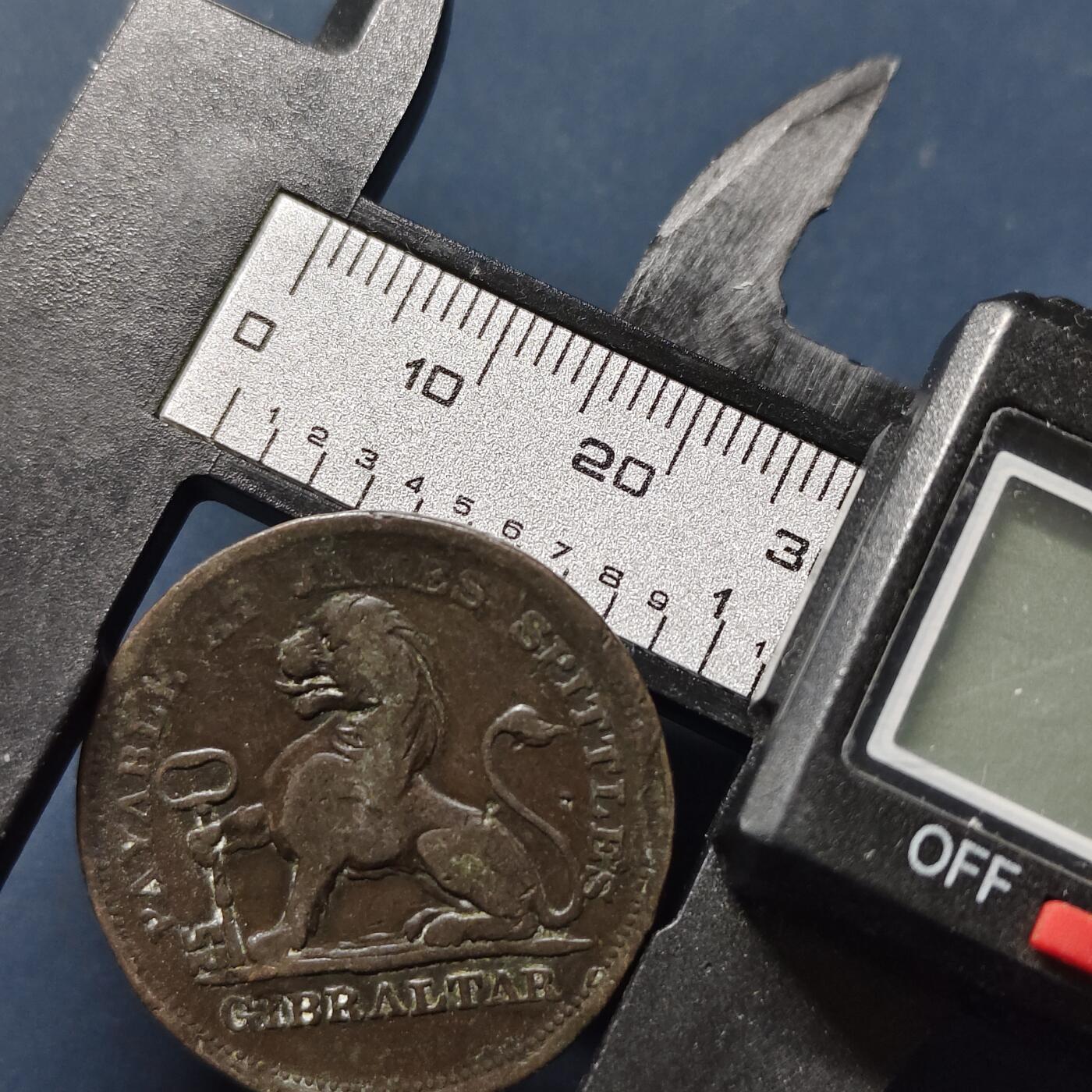 【全场包邮】纯粹捡漏拍510场 直布罗陀1820年2夸特铜币