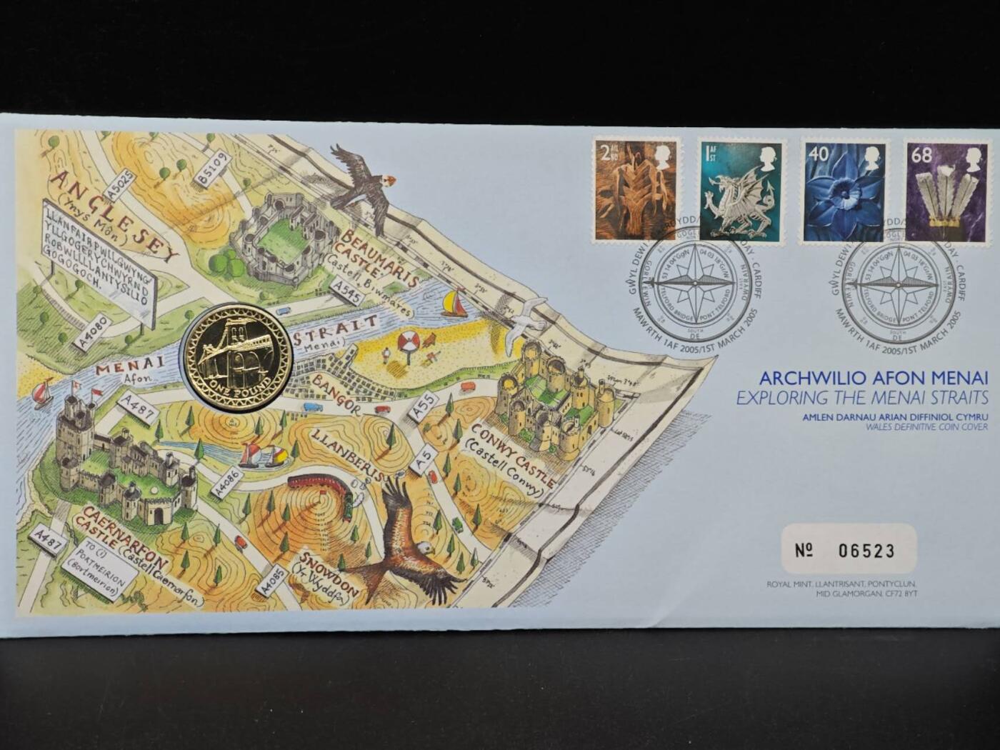  【淘币小摊】限时拍第八百七十八拍   克朗币邮币封场    每周一统一发货 英国2005年一镑邮币封