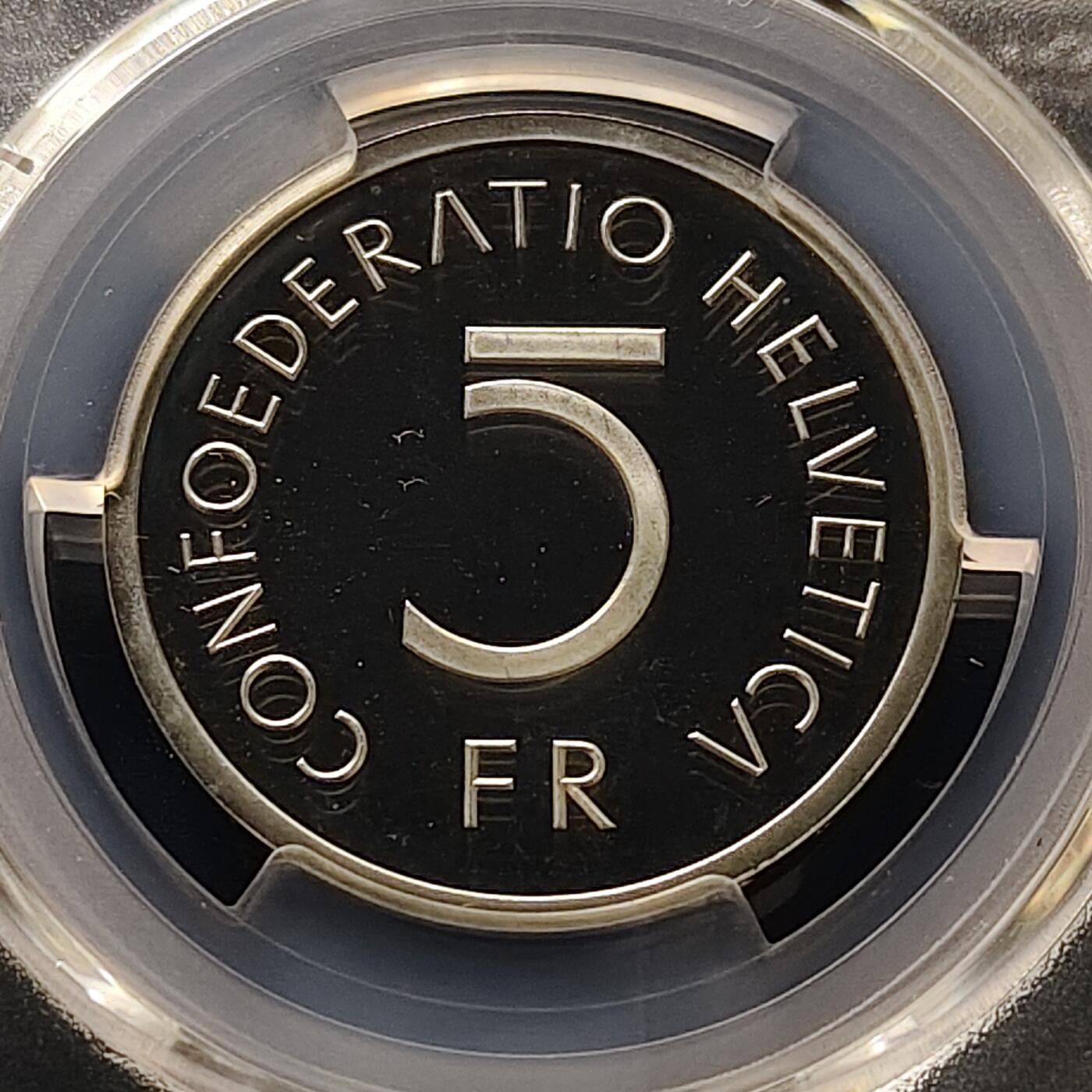 【全场包邮】纯粹捡漏拍511场 【收藏级·冠军分】瑞士1976年5法郎勃艮第穆尔滕战役500周年精制纪念币-PCGS PR67 DCAM