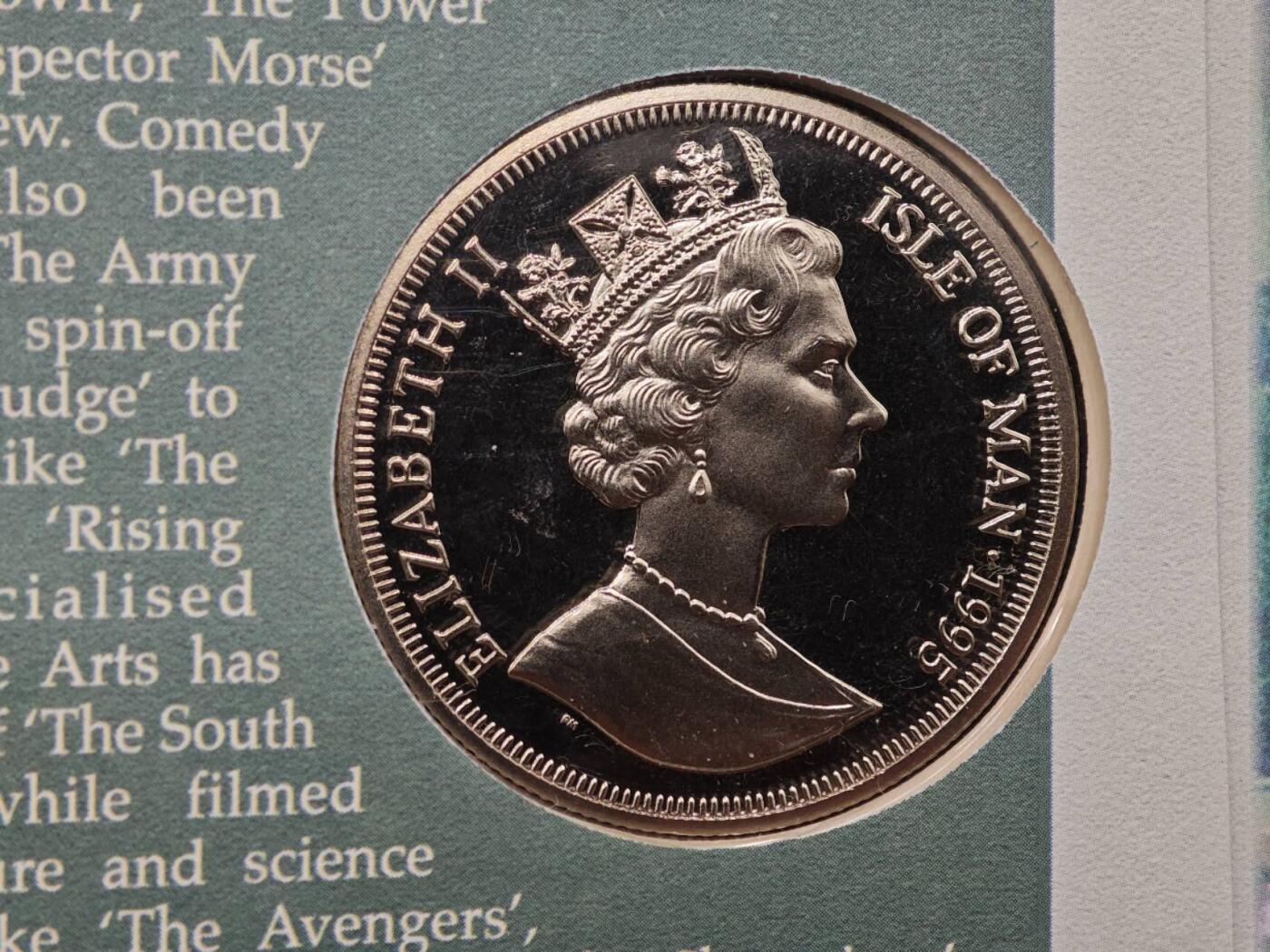  【淘币小摊】限时拍第八百七十八拍   克朗币邮币封场    每周一统一发货 马恩岛1995年现代世界发明-电视克朗纪念币邮币封