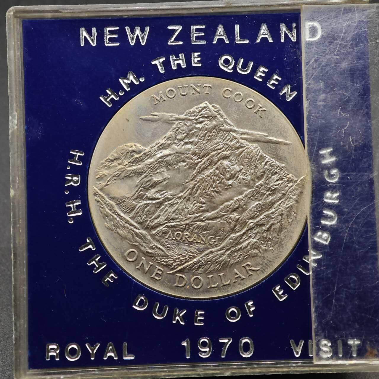  【淘币小摊】限时拍第八百七十八拍   克朗币邮币封场    每周一统一发货 新西兰1970年库克山1元纪念币