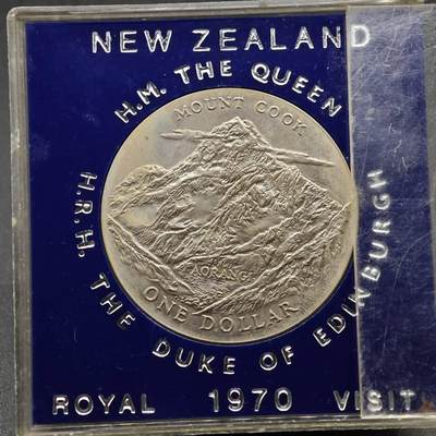  【淘币小摊】限时拍第八百七十八拍   克朗币邮币封场    每周一统一发货 - 新西兰1970年库克山1元纪念币