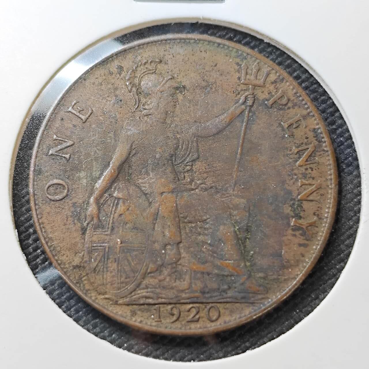 KK钱币收藏小铺   第404期 2月预留时间 周末发货  1920英国1便士铜币