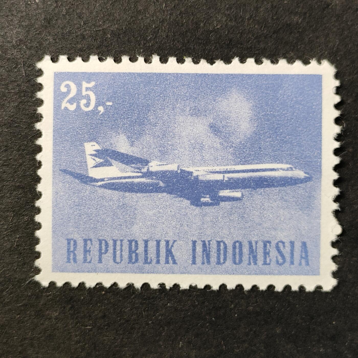 ↓君缘收藏757期☞钱币邮品↓无佣金、可寄存、满30元包邮  印度尼西亚邮票，1964年交通与通讯·康维尔990A科罗纳多飞机邮票