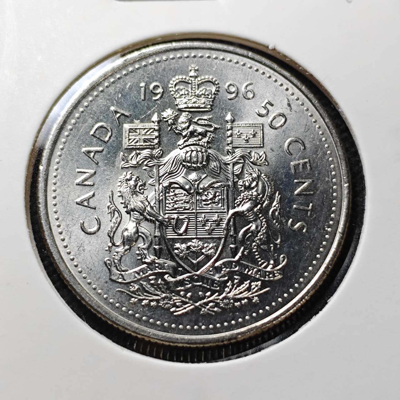KK钱币收藏小铺   第404期 2月预留时间 周末发货  1996加拿大50分