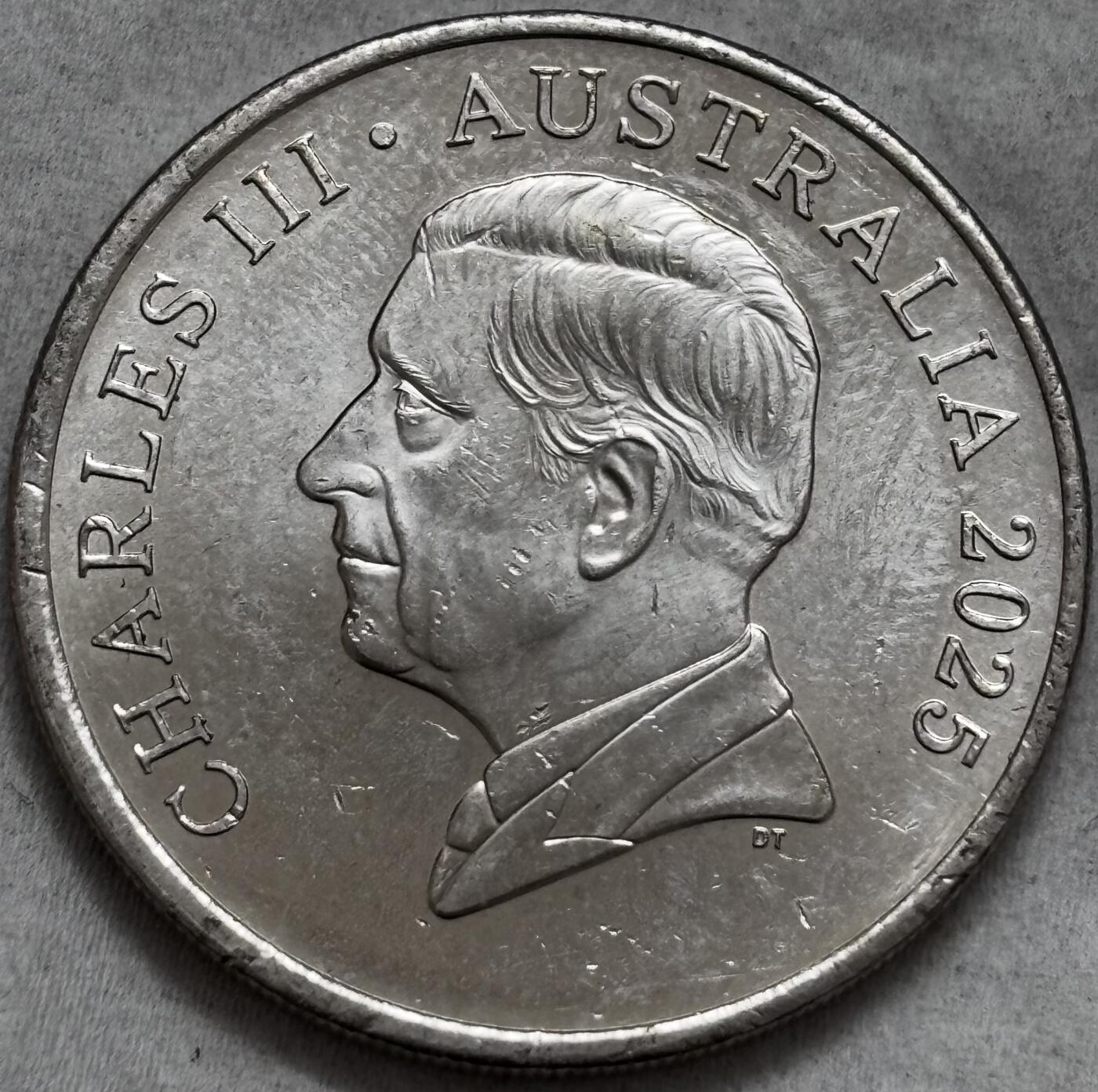 文馨钱币收藏第 296 场，长期接代拍业务  原光品相 2025 年澳大利亚 20 分，查尔斯头像少见