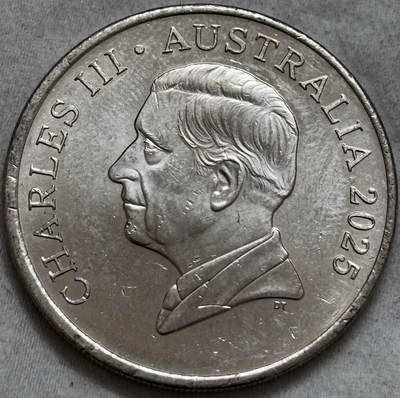 文馨钱币收藏第 296 场，长期接代拍业务 -  原光品相 2025 年澳大利亚 20 分，查尔斯头像少见