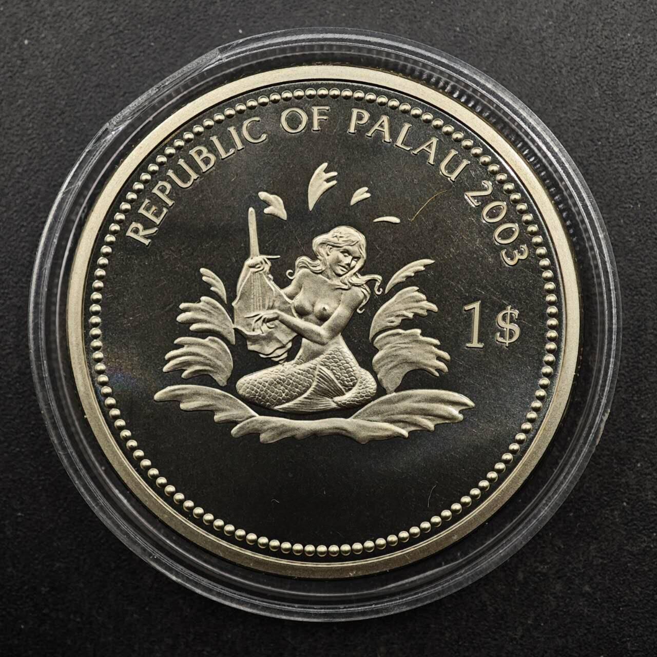  【淘币小摊】限时拍第八百七十八拍   克朗币邮币封场    每周一统一发货 帕劳2003年1元美人鱼纪念币