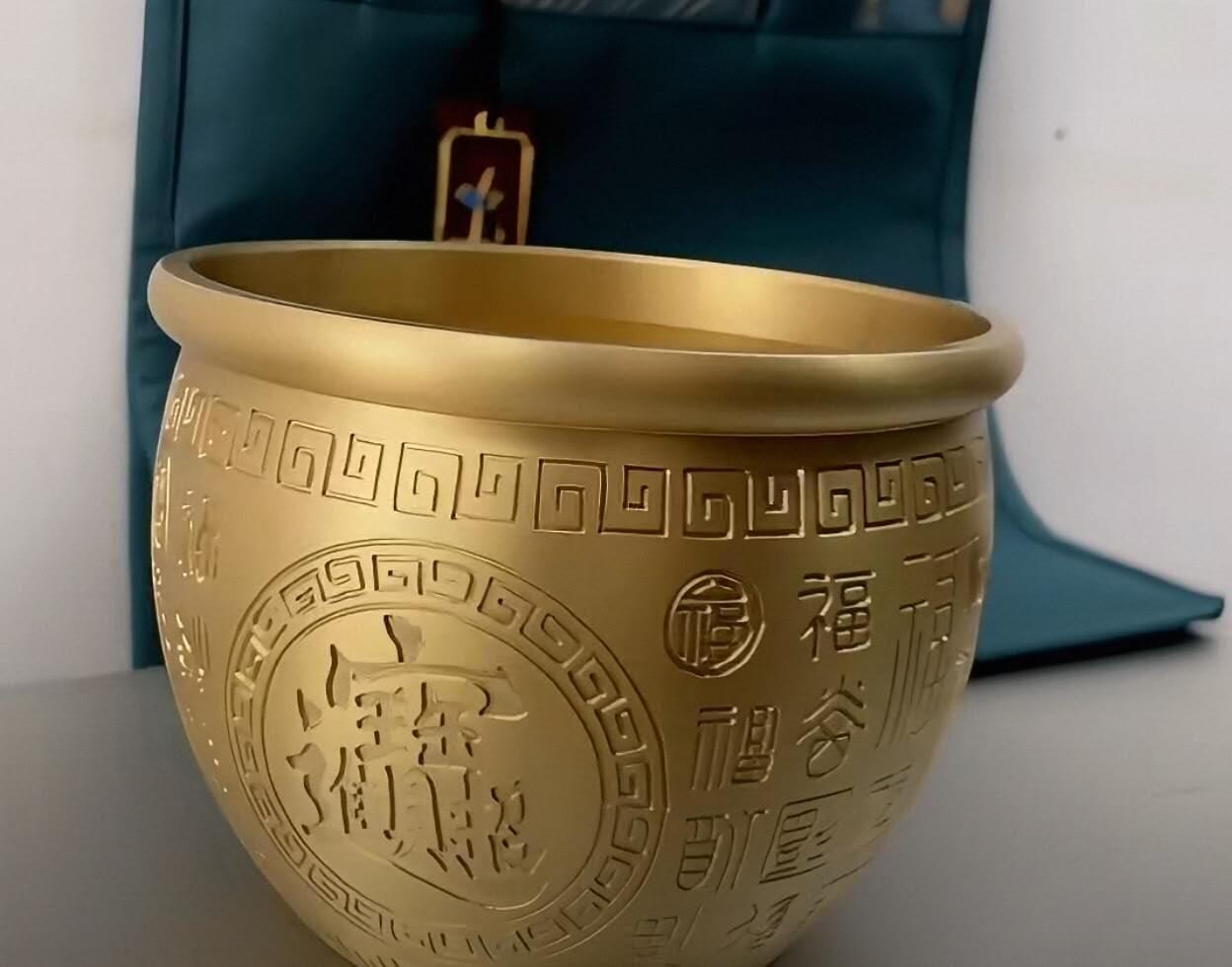 全铜招财百福缸