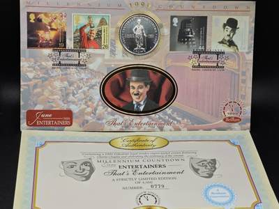  【淘币小摊】限时拍第八百七十九拍   克朗币邮币封场    每周一统一发货 - 直布罗陀1996年卓别林克朗纪念币邮币封