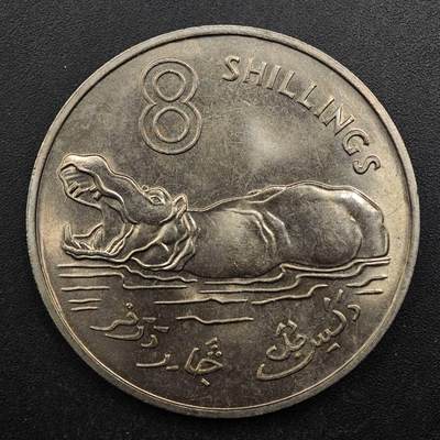  【淘币小摊】限时拍第八百七十九拍   克朗币邮币封场    每周一统一发货 - 冈比亚1970年8先令河马