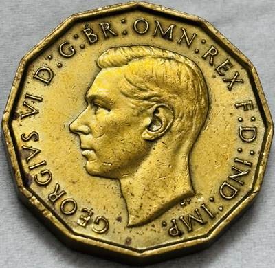 文馨钱币收藏第 296 场，长期接代拍业务 - 极美品 1938 年英国乔治六世 3 便士铜币