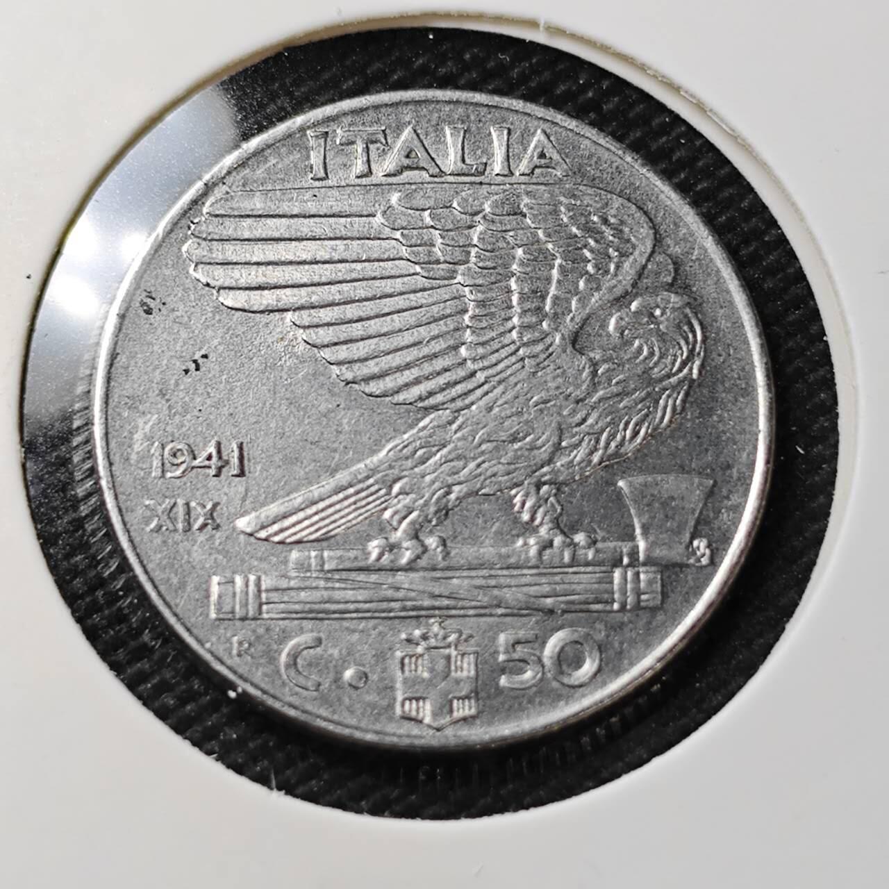 KK钱币收藏小铺   第404期 2月预留时间 周末发货  1941意大利50分