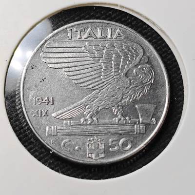 KK钱币收藏小铺   第404期 2月预留时间 周末发货 -  1941意大利50分