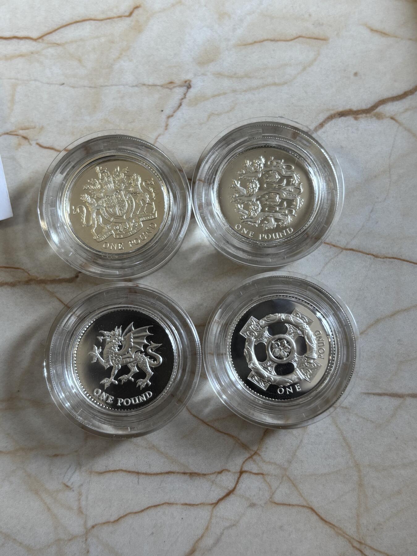 第193期拍卖 英国2000-2003年1英镑系列精制加厚纪念银币4枚套，19克*4.发行10000枚