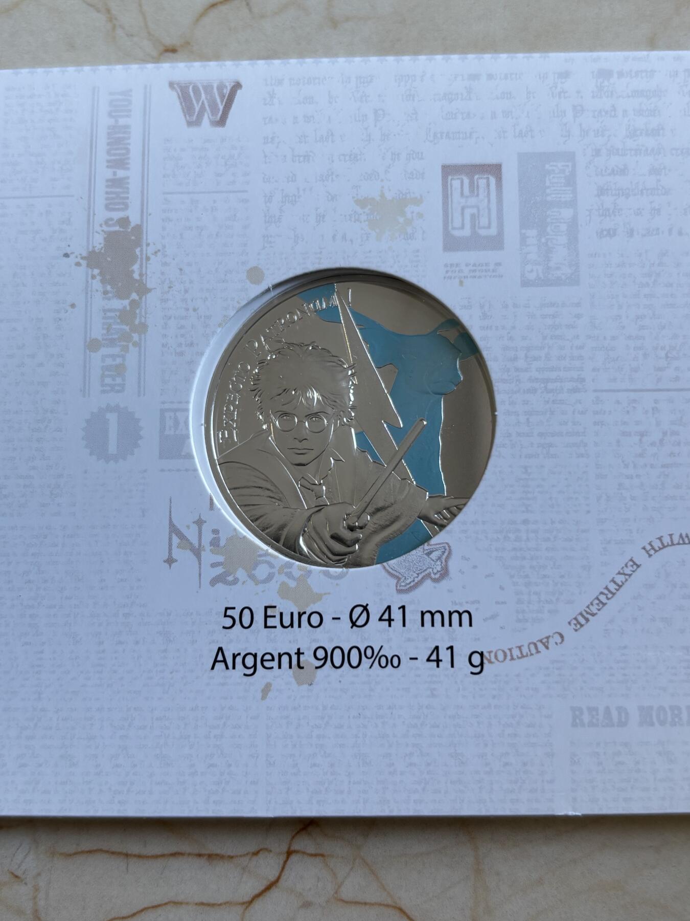 第193期拍卖 法国2021年哈利波特系列2组守护神鹿彩银币，900银，发行20000枚