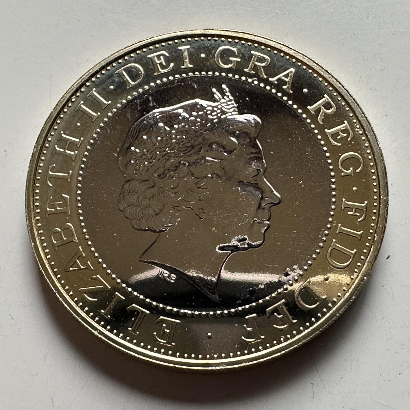 🌹外币初藏🌹🐯2026年第26场  各国纪念币专场 每周二四六晚8️⃣点 接代拍 英国 2006年 布鲁内尔诞辰200周年 桥梁主题 2英镑双色纪念币 