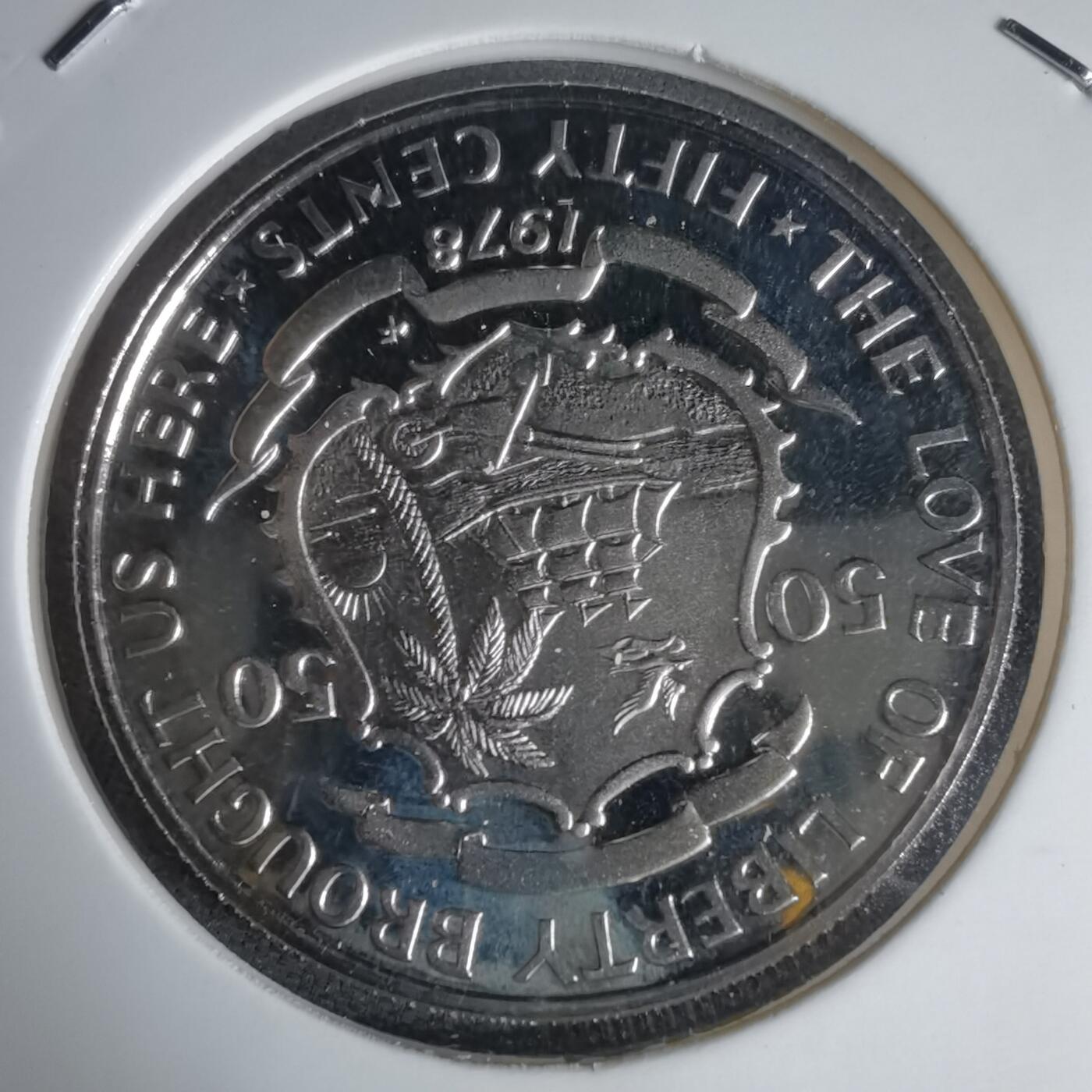 沼泽如烟--第1016场 利比里亚1978年50分精制币