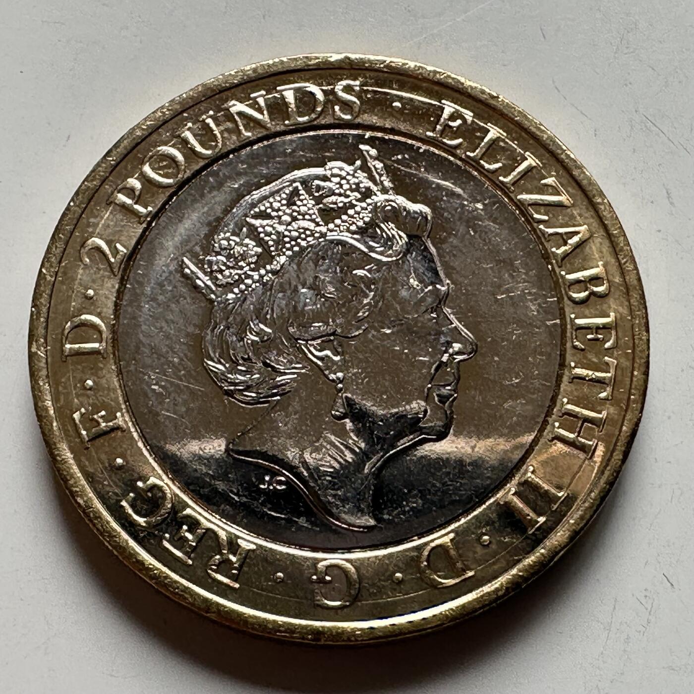 🌹外币初藏🌹🐯2026年第26场  各国纪念币专场 每周二四六晚8️⃣点 接代拍 英国 2015年 一战百年纪念 皇家海军战舰主题 2英镑双色纪念币 