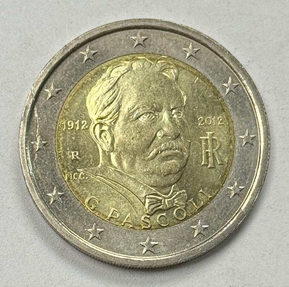 S&S Numismatic世界钱币-拍卖 第122期  意大利2012年 乔瓦尼帕斯克里逝世佰年 2欧元双色纪念币