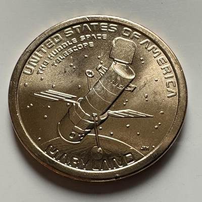 🌹外币初藏🌹🐯2026年第26场  各国纪念币专场 每周二四六晚8️⃣点 接代拍 - 美国 2020年 创新者系列马里兰州主题 纪念哈勃太空望远镜的天文探索成就 1元纪念币