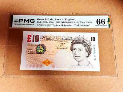 【Blue Auction】世界纸币精拍第792期——18级TOP拍卖/信誉/品质/专业/高效💫 - 【777豹子号】英国 2000年10镑 PMG66EPQ 