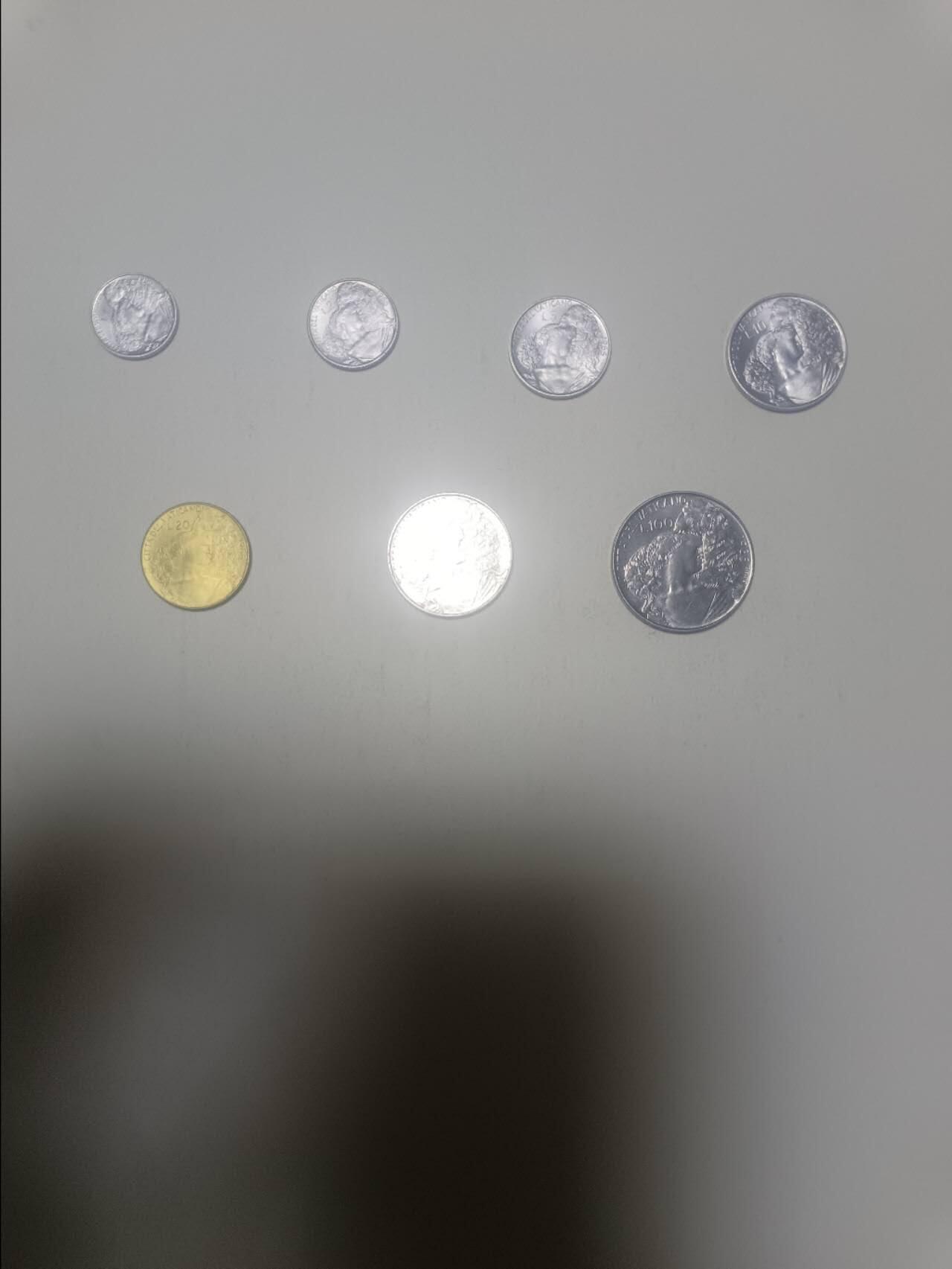 【20260311】非全新纸币和硬币第343场 欧洲梵蒂冈教皇国7枚硬币全套，稀少