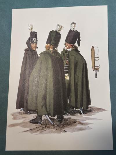 盛世勋华——号角文化勋章邮票专场拍卖第308期 - 大尺寸手绘图卡 普鲁士王国第1骠骑兵团士官 大A4尺寸 翻印自1851年出版《腓特烈大帝的军队》一书