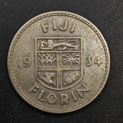【淘币小摊】实时拍第八百七十九拍   银币套币场    每周一统一发货 - 斐济1934年乔治五世弗洛林银币