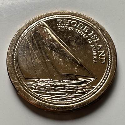 🌹外币初藏🌹🐯2026年第26场  各国纪念币专场 每周二四六晚8️⃣点 接代拍 -  美国 2022年 创新者系列罗得岛州主题 纪念美洲杯帆船赛的航海技术革新成就 1元纪念币