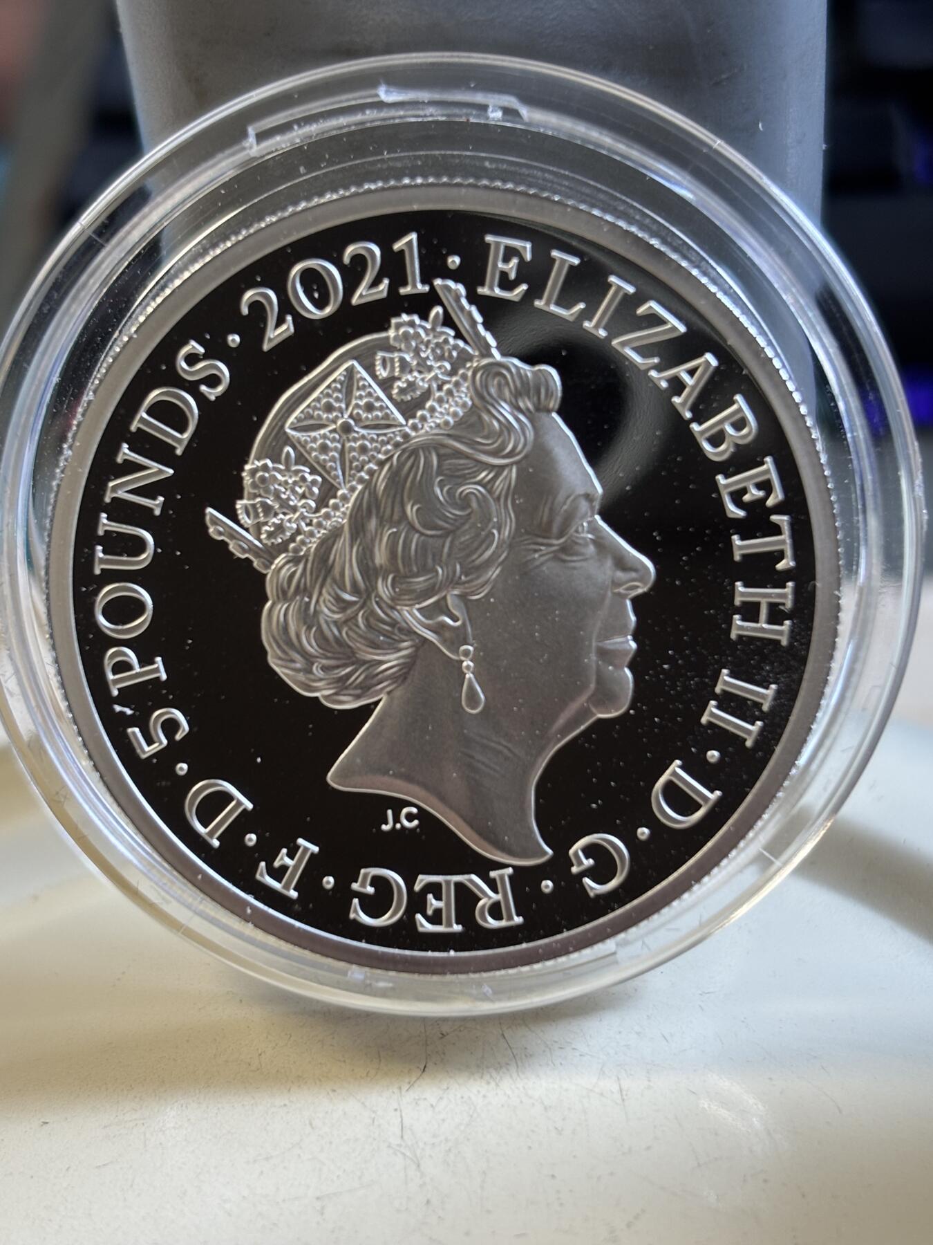 第193期拍卖 英国2021年伟大雕刻师维多利亚女王2盎司加厚银币，999银，发行4000枚