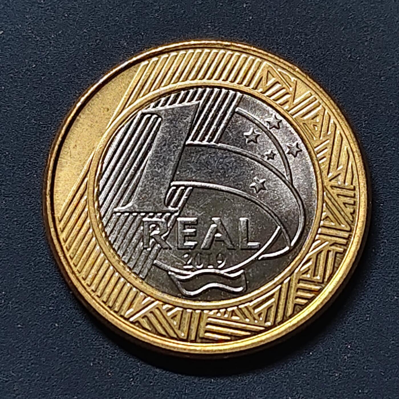 【全场包邮】纯粹捡漏拍510场 巴西2019年1里亚尔货币改革25周年双色纪念币