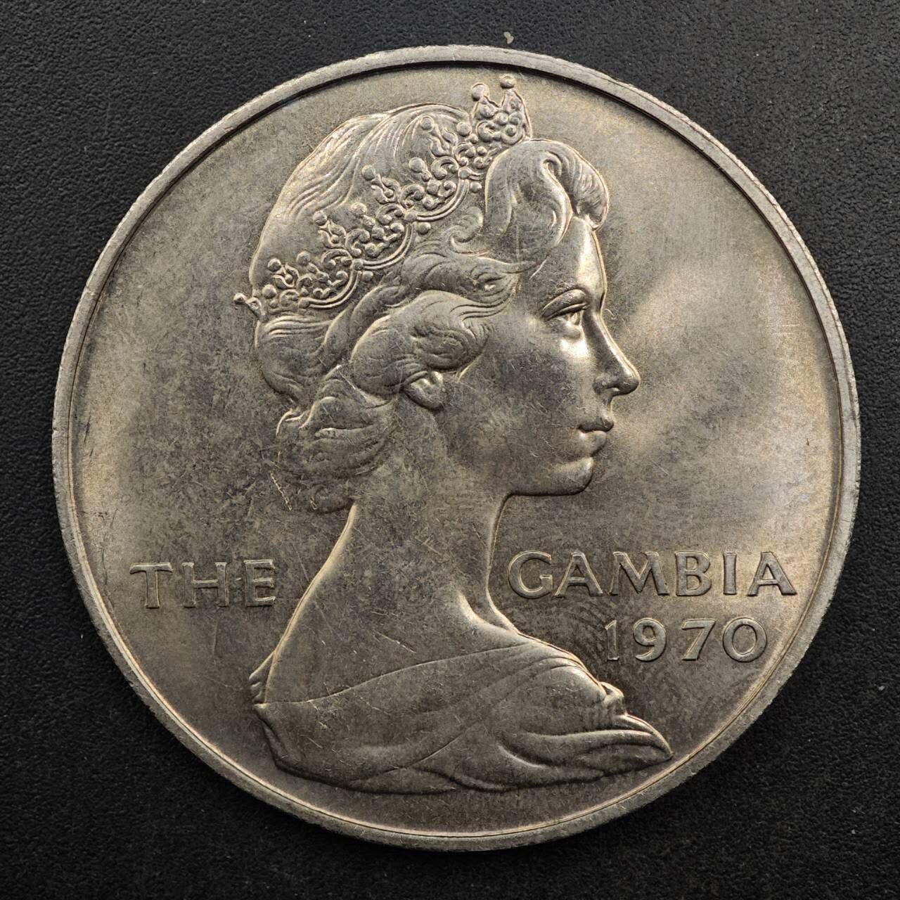  【淘币小摊】限时拍第八百七十八拍   克朗币邮币封场    每周一统一发货 冈比亚1970年8先令河马