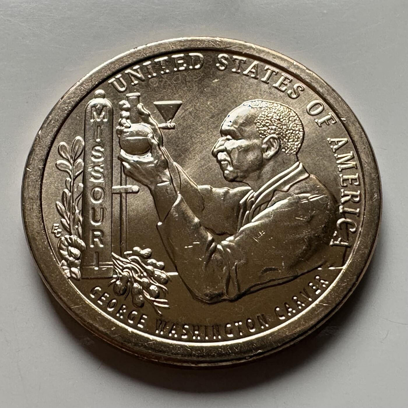 🌹外币初藏🌹🐯2026年第26场  各国纪念币专场 每周二四六晚8️⃣点 接代拍 美国 2024年 创新者系列密苏里州主题 纪念乔治·华盛顿·卡弗的农业科学创新成就 1元纪念币