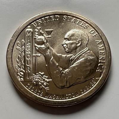 🌹外币初藏🌹🐯2026年第26场  各国纪念币专场 每周二四六晚8️⃣点 接代拍 - 美国 2024年 创新者系列密苏里州主题 纪念乔治·华盛顿·卡弗的农业科学创新成就 1元纪念币