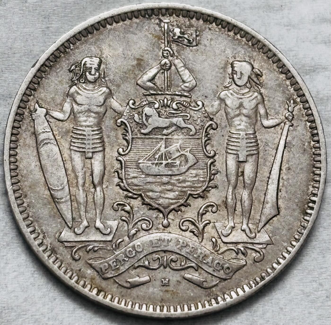 文馨钱币收藏第 296 场，长期接代拍业务 少见好品 1928 年英属北婆罗洲 5 分 H 版