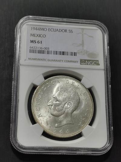 天下钱庄专场欢迎参拍 - NGC MS61厄瓜多尔5苏克雷银币