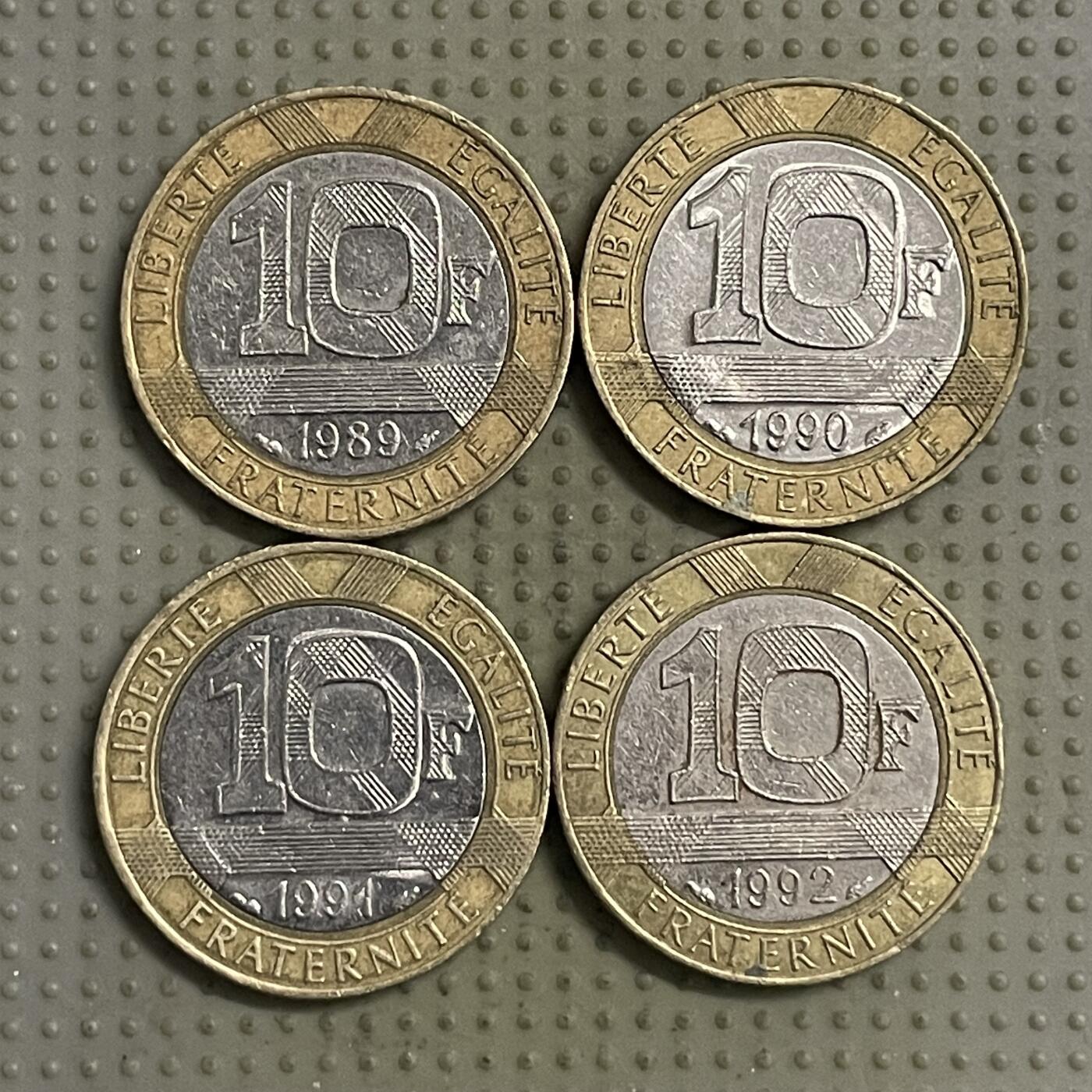 2026年第30场各国散币拍卖（总第180场） 法国10法郎4枚不同年份