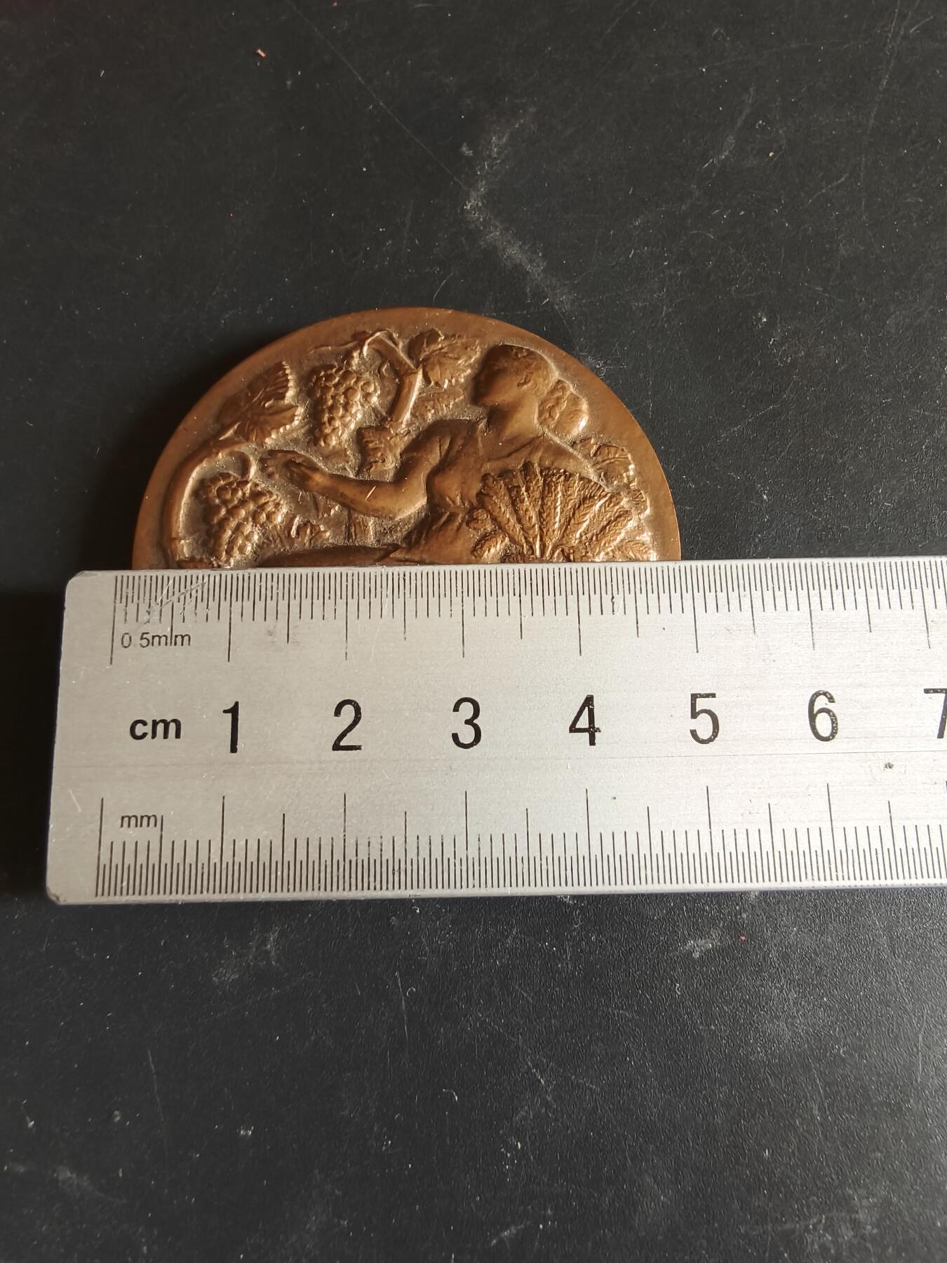 老王徽章第186期 法国农业协会大铜章    原盒     直径50mm    重量71.3g