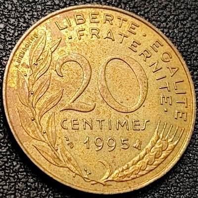 泉币菌-第205场-拍品多 请提前出价 - 1995年 法国20生丁 麦穗女神 20mm铜币