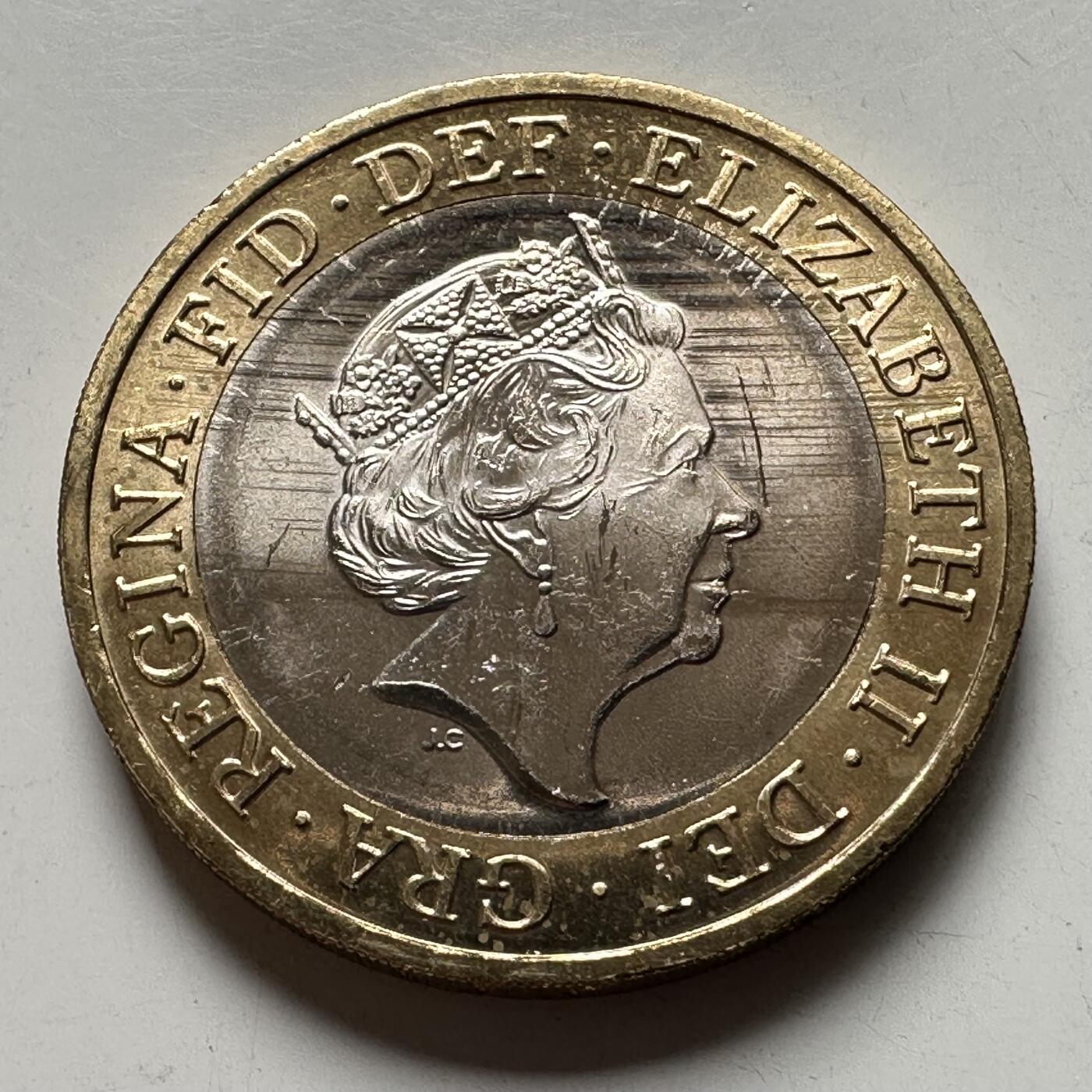 🌹外币初藏🌹🐯2026年第26场  各国纪念币专场 每周二四六晚8️⃣点 接代拍 英国 2016年 伦敦大火350周年纪念 2英镑双色纪念币 