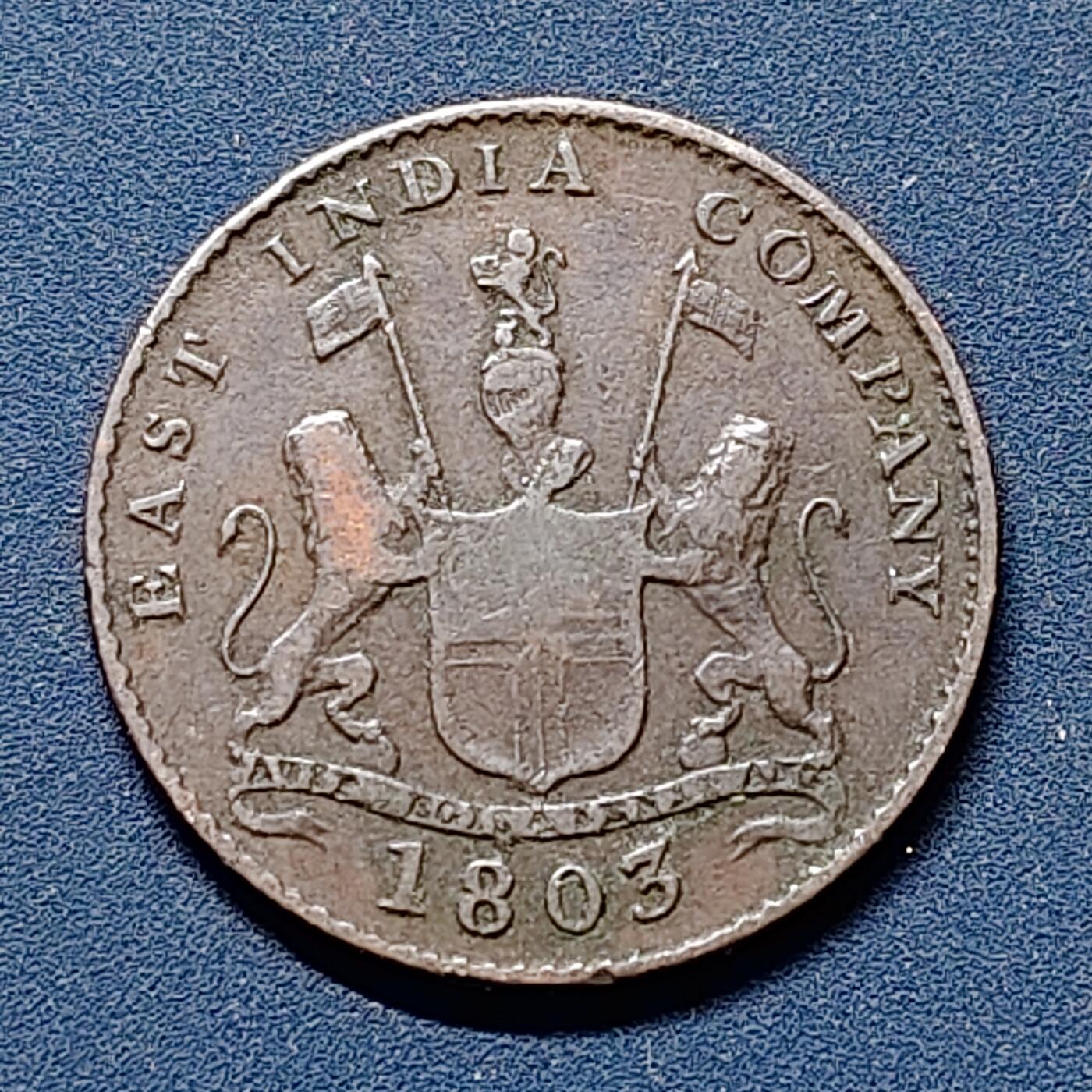 【全场包邮】纯粹捡漏拍510场 英属东印度公司1803年5分铜币