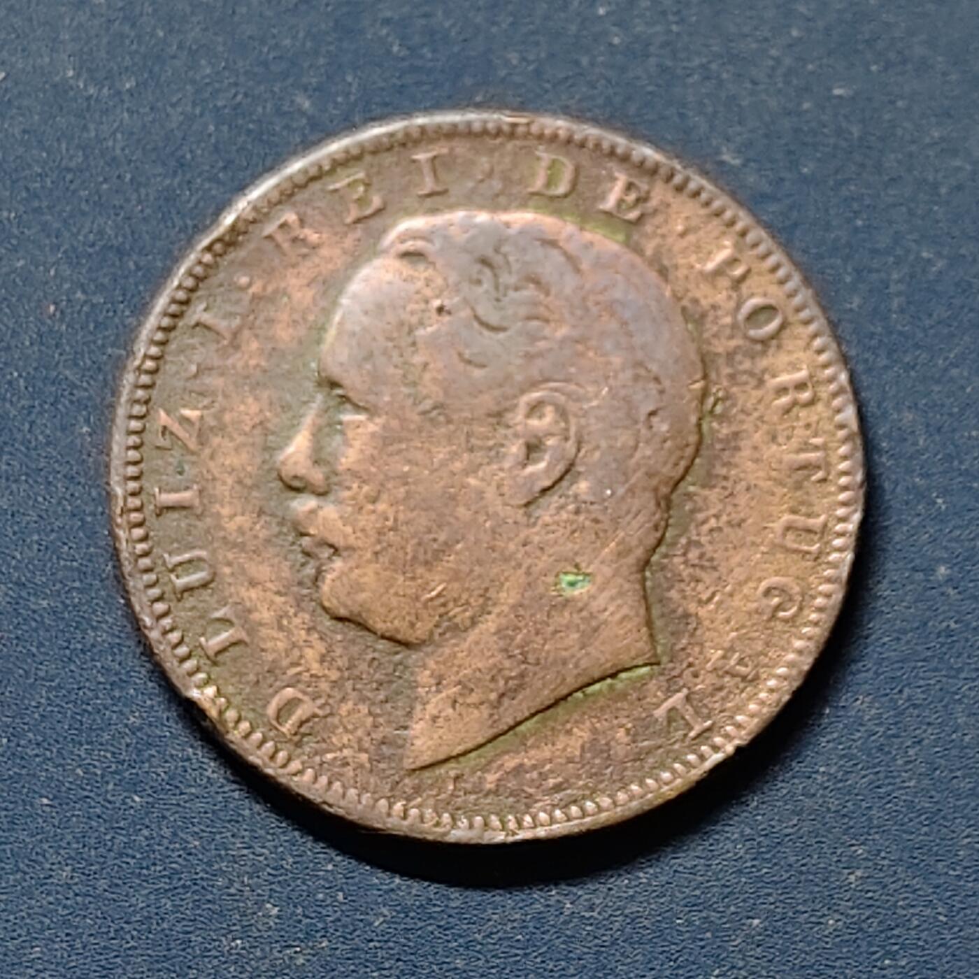 【全场包邮】纯粹捡漏拍510场 葡萄牙1883年路易斯一世10瑞斯铜币