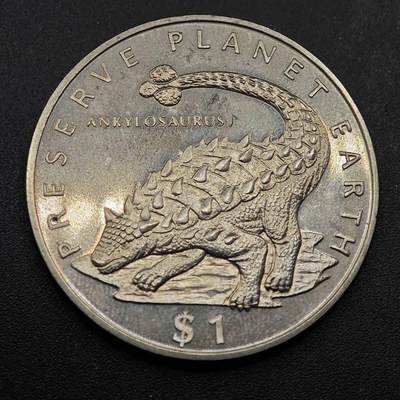  【淘币小摊】限时拍第八百七十九拍   克朗币邮币封场    每周一统一发货 - 厄立特里亚1993年保护地球系列恐龙纪念币